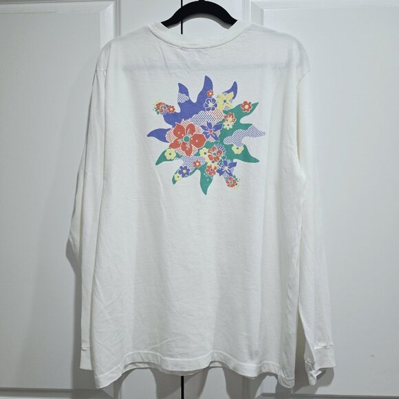 Nwt Daydreamer - L Flower Logo Visit Oversized Long Sleeve Tee - Picture 1 of 5